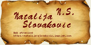 Natalija Slovaković vizit kartica